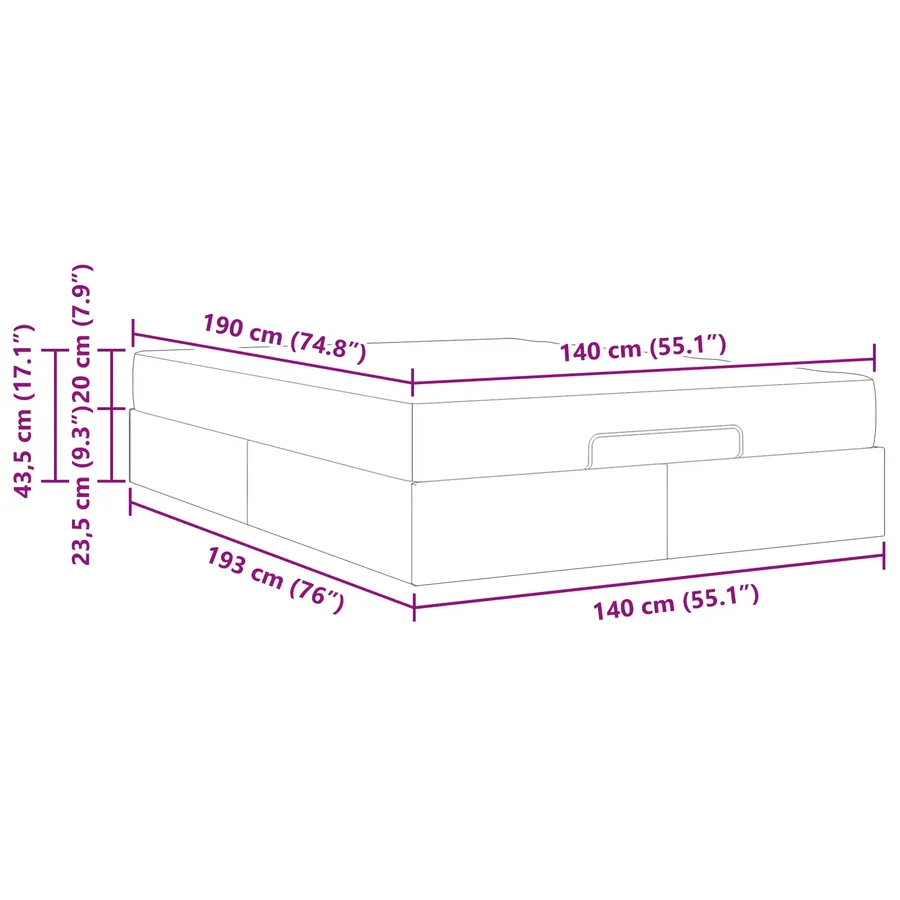 Cadre de lit avec matelas Autre 2 pcs Tan PVC - 14