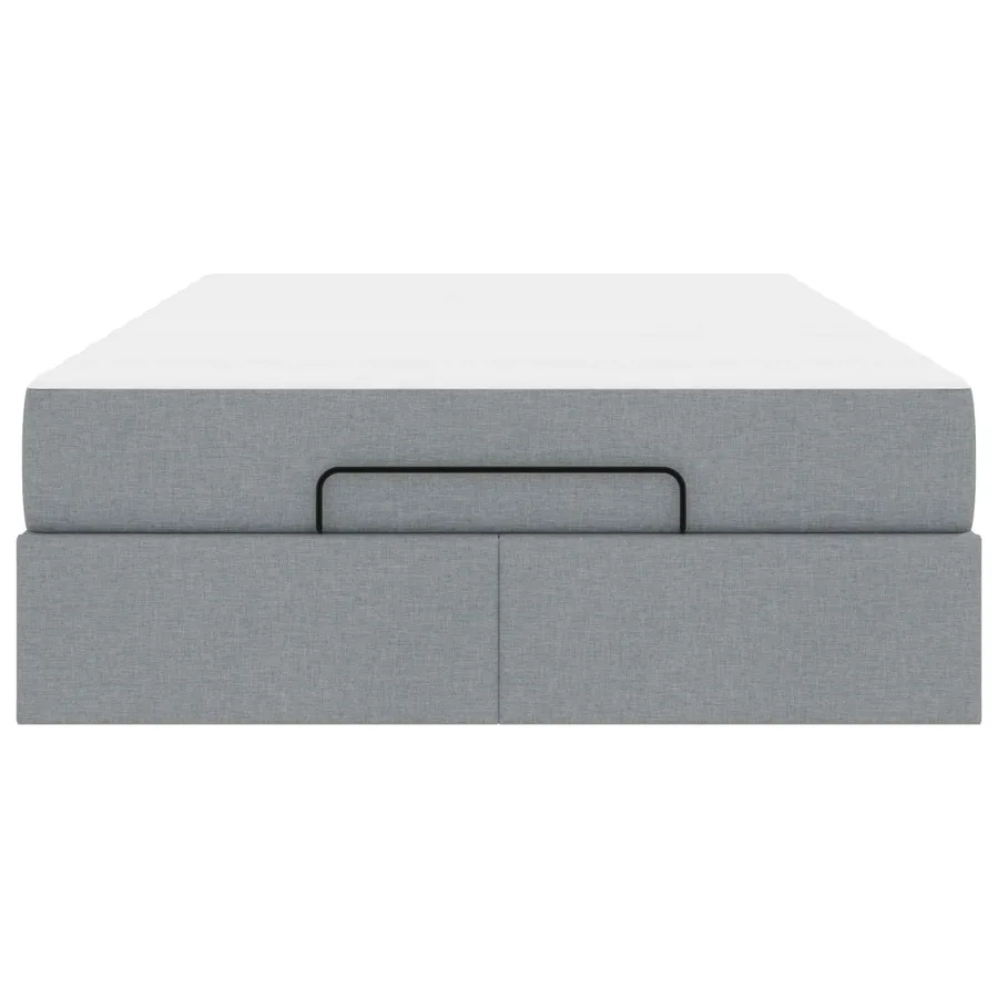Cadre de lit avec matelas 2 pcs Gris clair tissu - 7