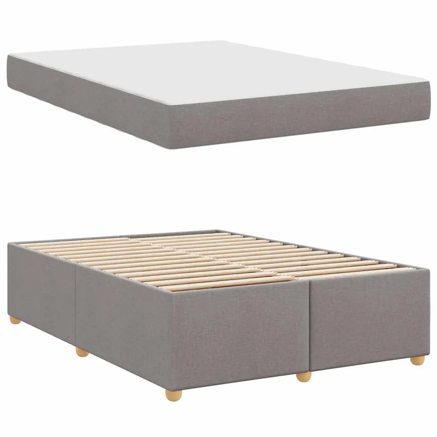 Cadre de lit avec matelas Taupe 160 x 200 cm tissu - 4