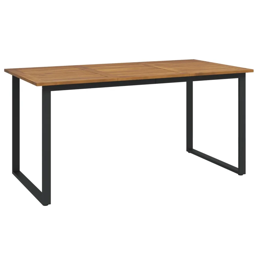 Table de jardin et pieds en forme de U 160x80x75 cm bois acacia - 2