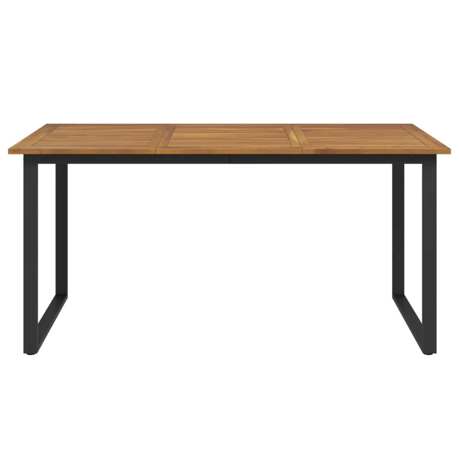 Table de jardin et pieds en forme de U 160x80x75 cm bois acacia - 3