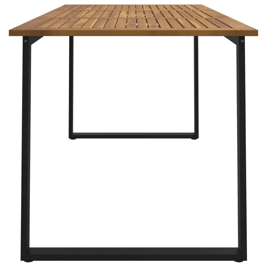 Table de jardin et pieds en forme de U 160x80x75 cm bois acacia - 4