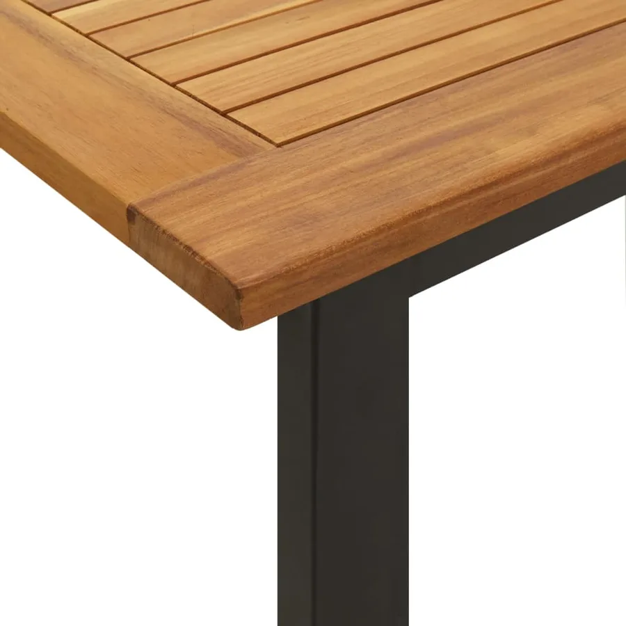 Table de jardin et pieds en forme de U 160x80x75 cm bois acacia - 6