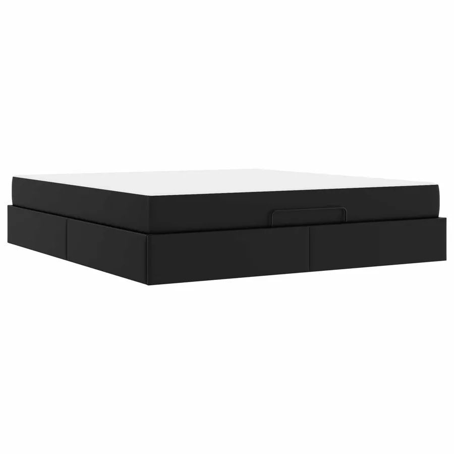 Cadre de lit avec matelas Autre 2 pcs Noir PVC - 2