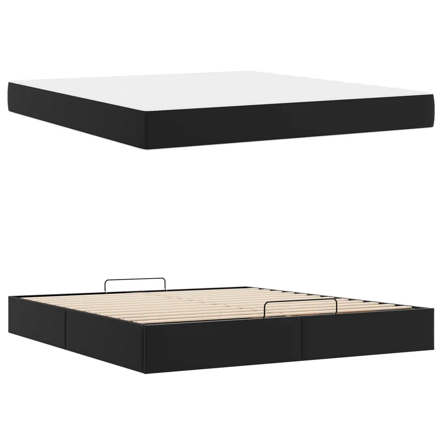 Cadre de lit avec matelas Autre 2 pcs Noir PVC - 5