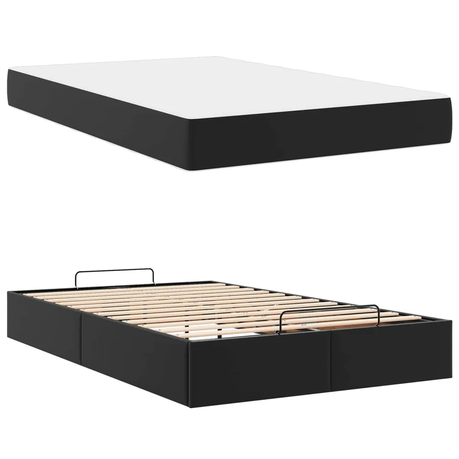 Cadre de lit avec matelas Autre 2 pcs Noir PVC - 6
