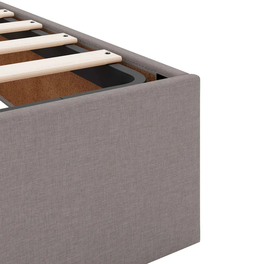 Cadre de lit avec matelas 2 pcs Taupe tissu - 9