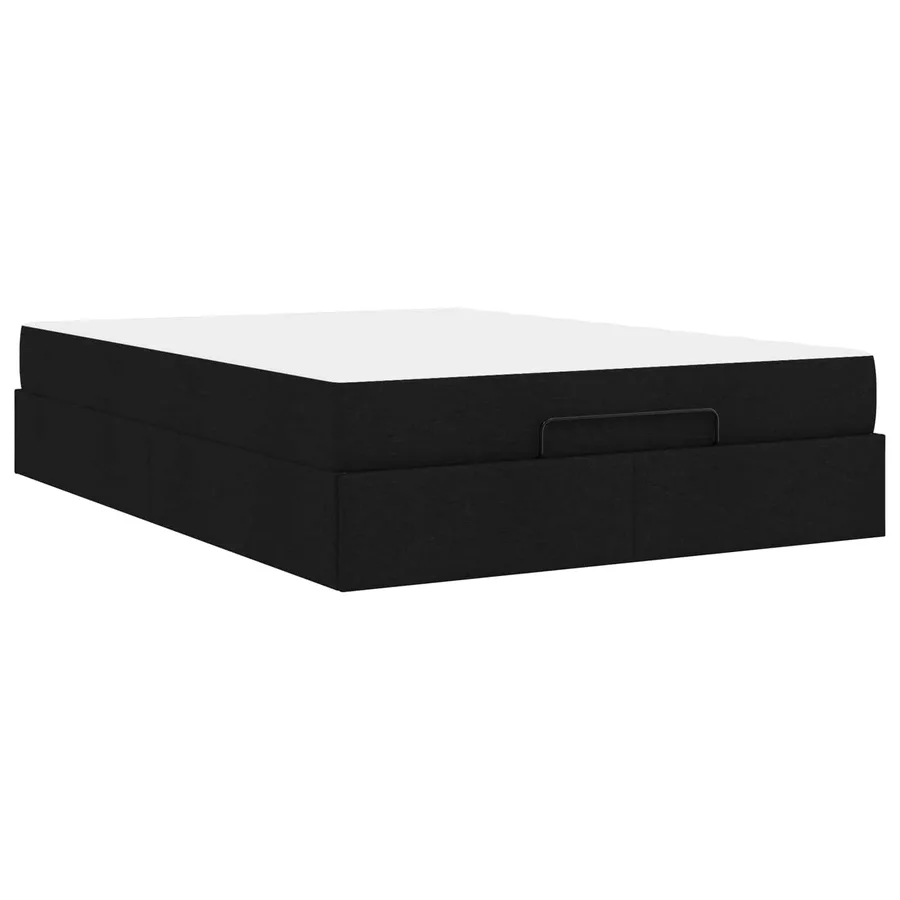 Cadre de lit avec matelas 2 pcs Noir tissu - 9