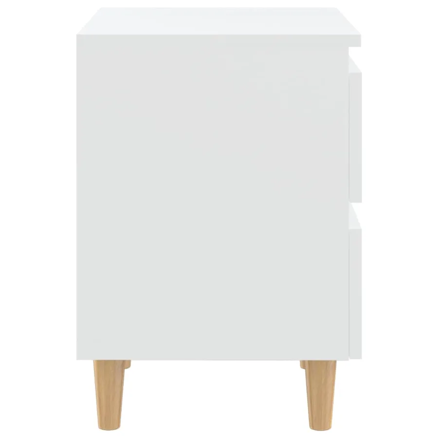 Tables de chevet avec pieds en pin 2 pcs Blanc 40x35x50 cm - 5