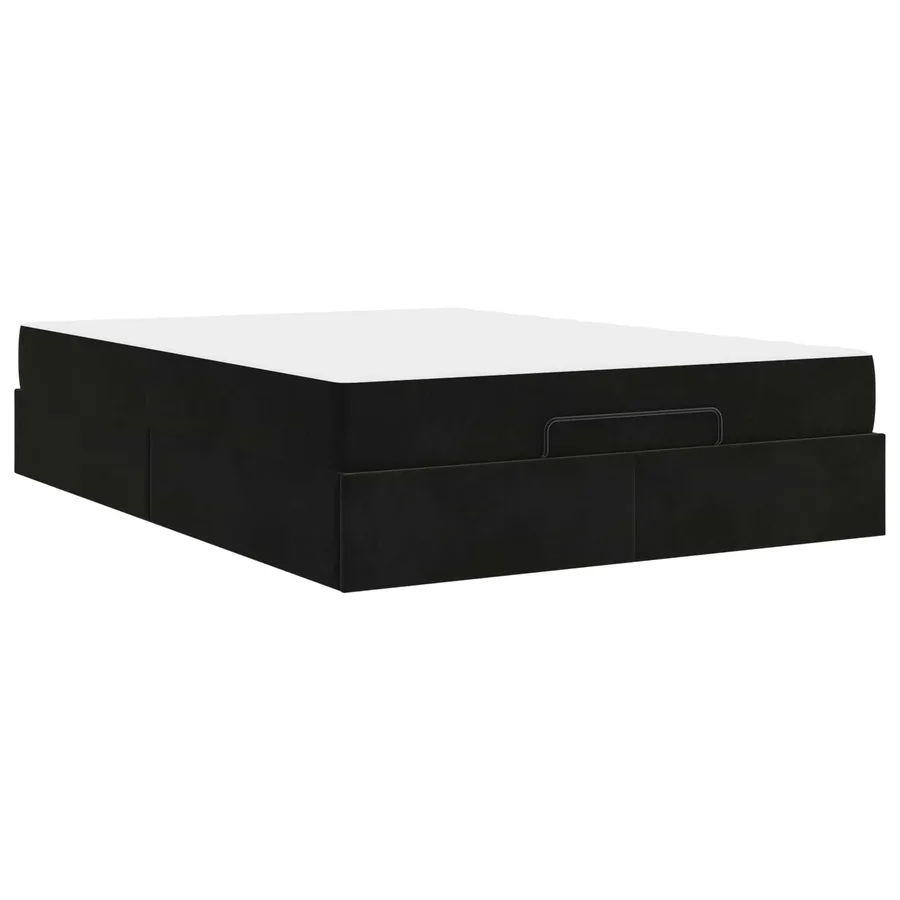 Cadre de lit avec matelas 2 pcs Noir Velours - 2