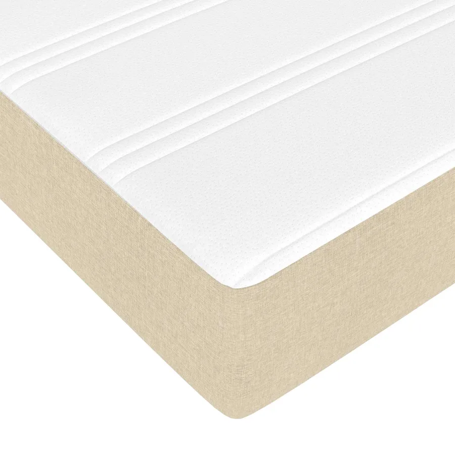 Cadre de lit avec matelas 2 pcs Crème tissu - 10