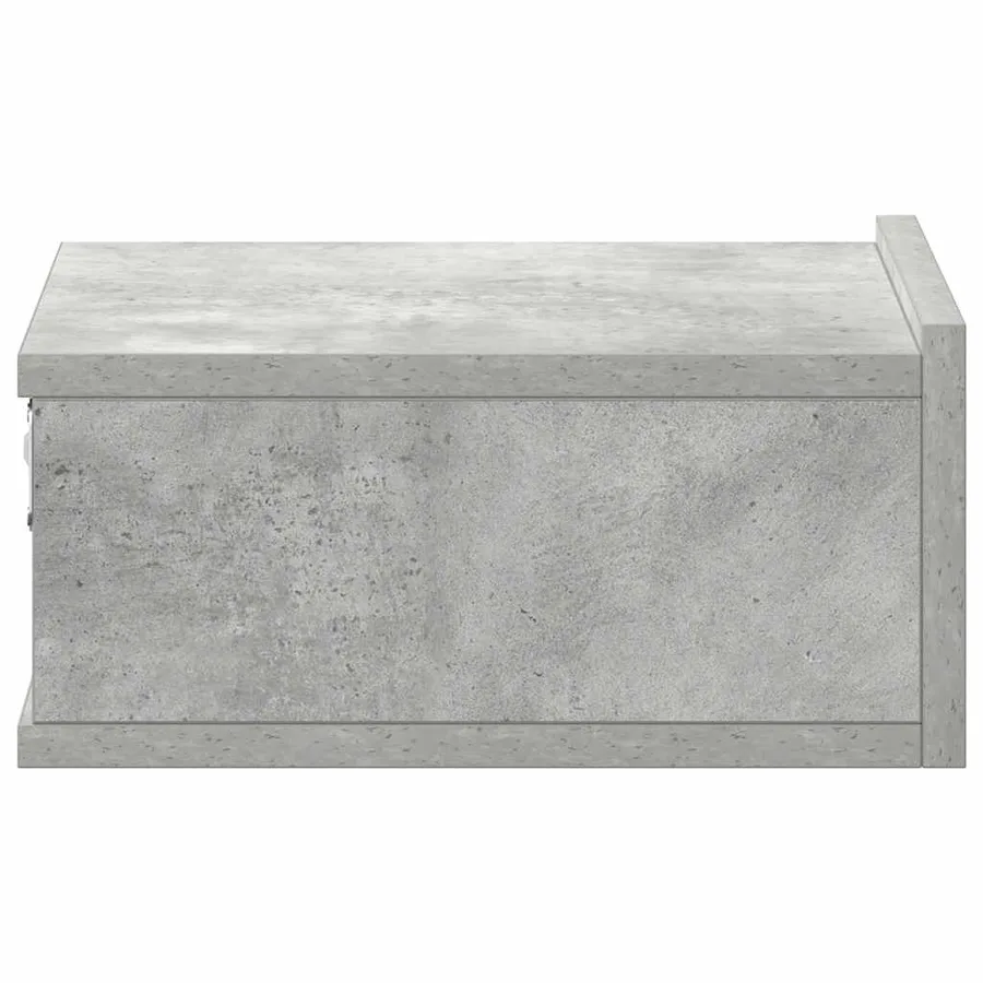 Tables de chevet flottantes 2 pcs Gris béton Bois d'ingénierie - 8