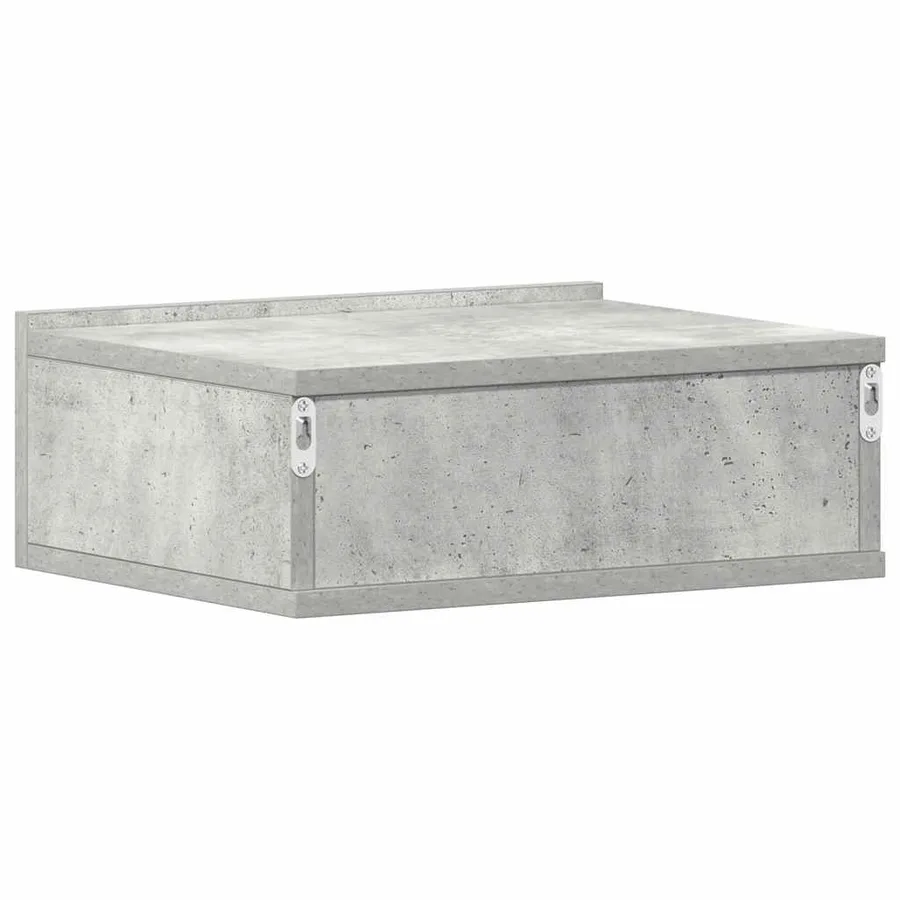 Tables de chevet flottantes 2 pcs Gris béton Bois d'ingénierie - 9