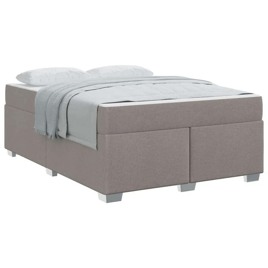 Cadre de lit avec matelas Taupe 140 x 200 cm tissu - 3