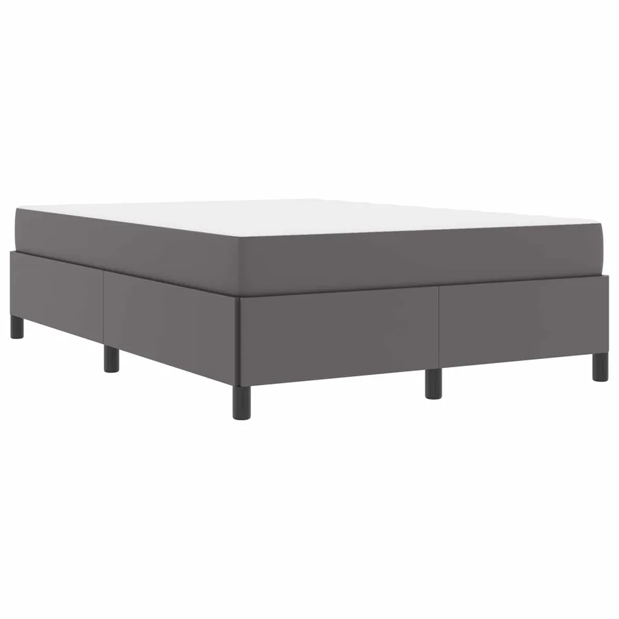 Cadre de lit avec matelas Gris 140 x 190 cm tissu - 4