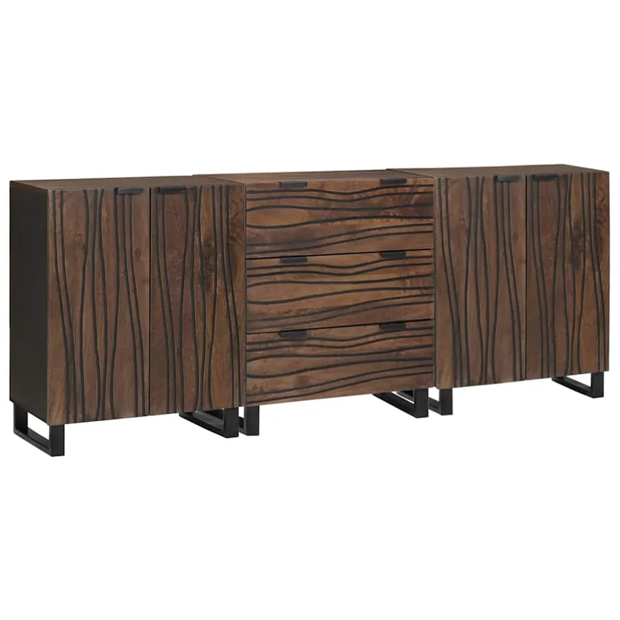 Ensemble de mobilier de salle de bain avec tiroir 3 pcs Marron