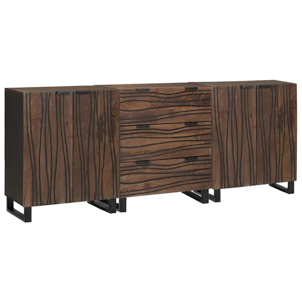 Ensemble de mobilier de salle de bain avec tiroir 3 pcs Marron