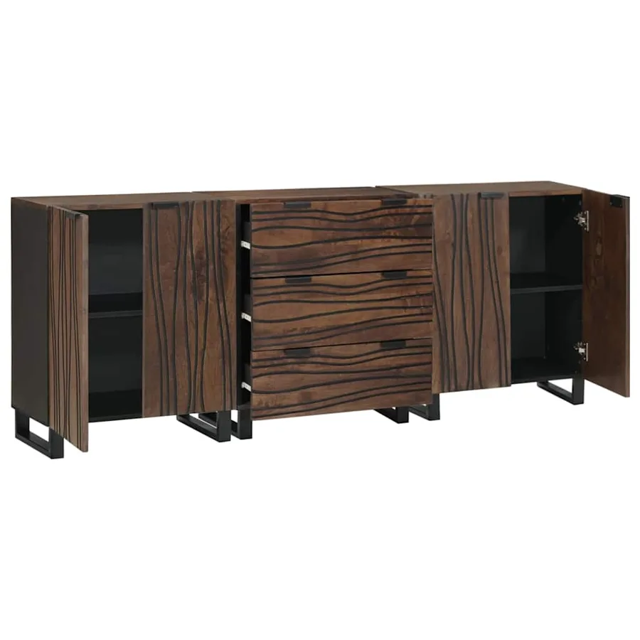 Ensemble de mobilier de salle de bain avec tiroir 3 pcs Marron - 2