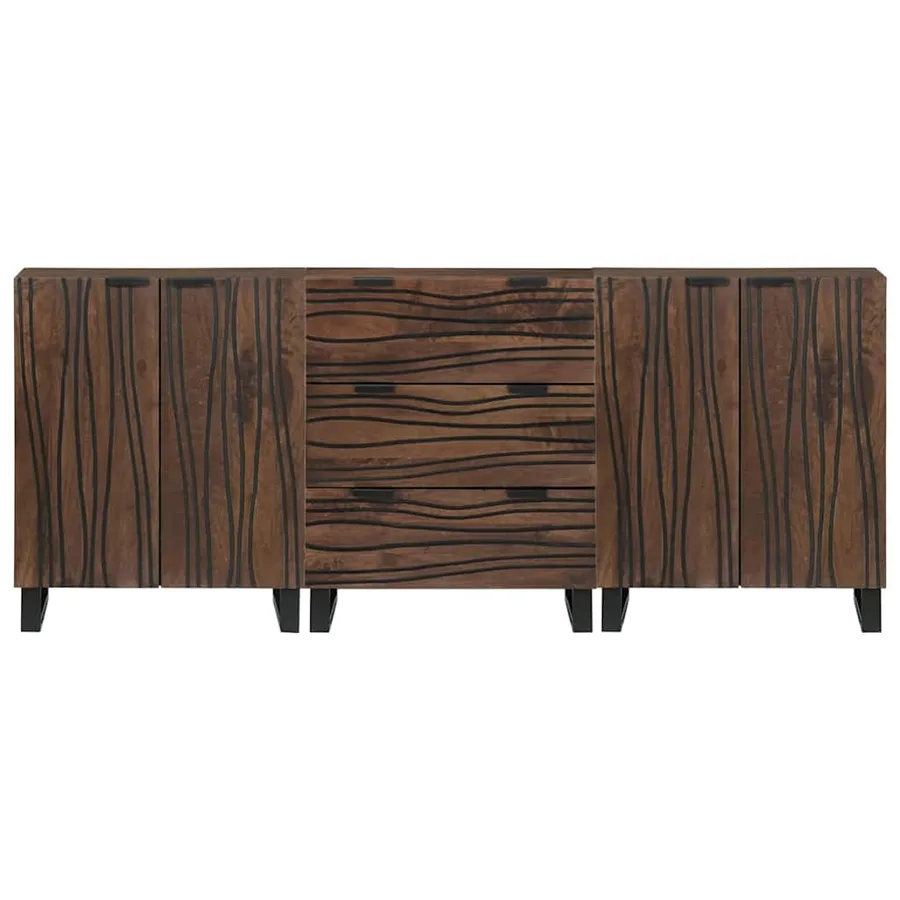 Ensemble de mobilier de salle de bain avec tiroir 3 pcs Marron - 5