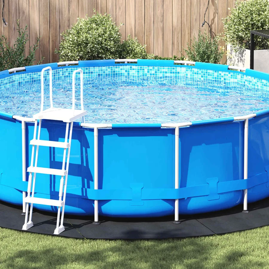 Tapis de piscine Noir Ø 428 cm Tissu non tissé