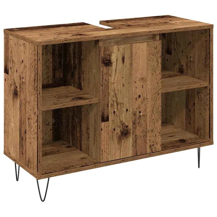 Ensemble de mobilier de salle de bain 3 pcs Bois Ancien - 4