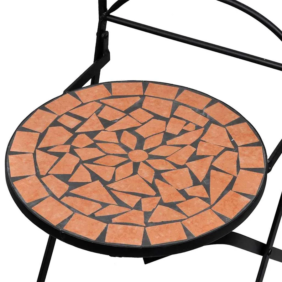 Chaises pliables de bistro 2 pcs Céramique Terre cuite - 5