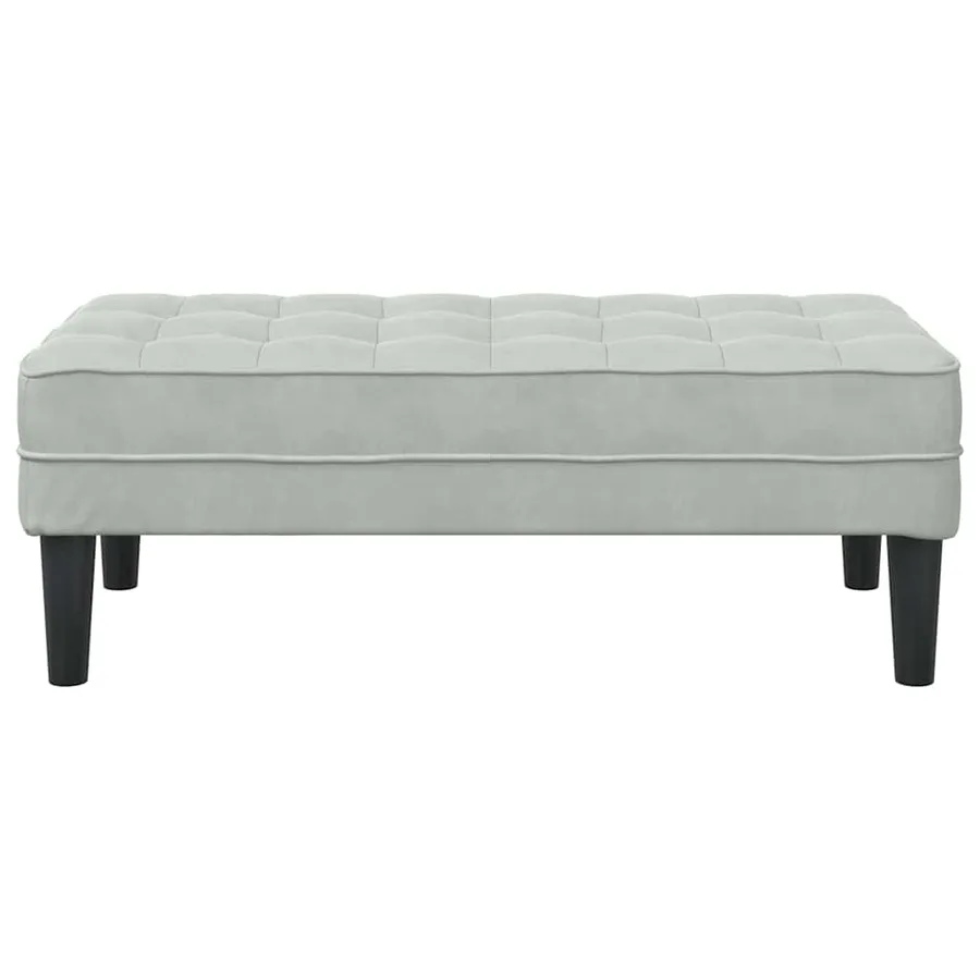 banc avec coussin Gris clair 113 x 57 x 39 cm Velours - 4
