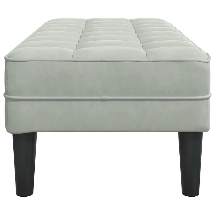 banc avec coussin Gris clair 113 x 57 x 39 cm Velours - 5
