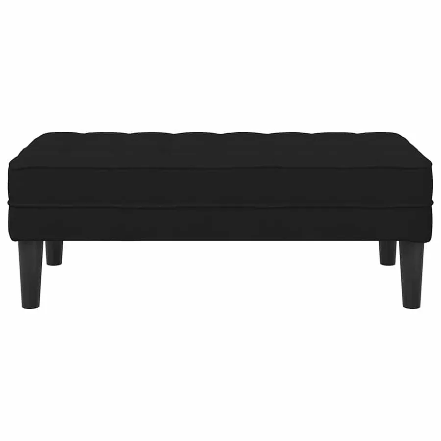 banc avec coussin Noir 113 x 57 x 39 cm Velours - 4
