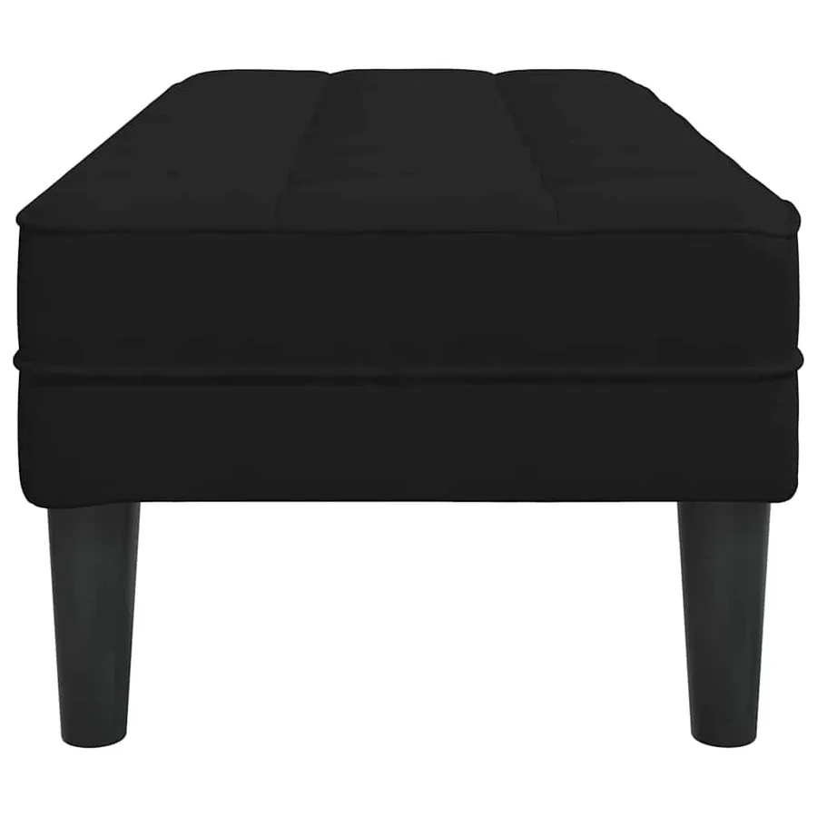 banc avec coussin Noir 113 x 57 x 39 cm Velours - 5