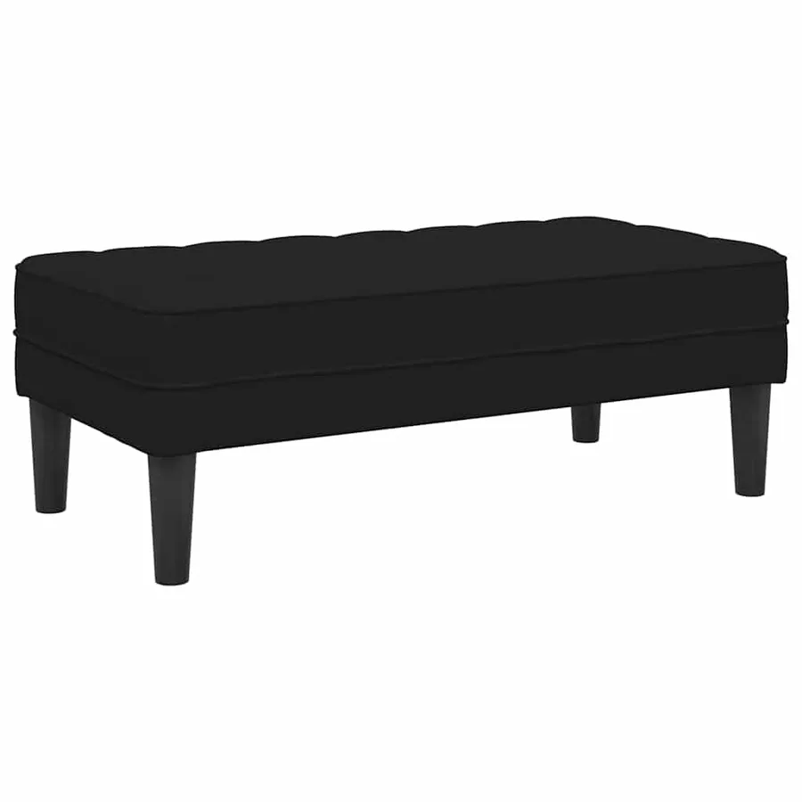 banc avec coussin Noir 113 x 57 x 39 cm Velours - 6