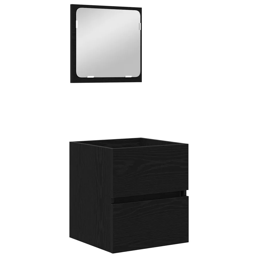 Ensemble de mobilier de salle de bain 2 pcs Chêne noir et Blanc - 5