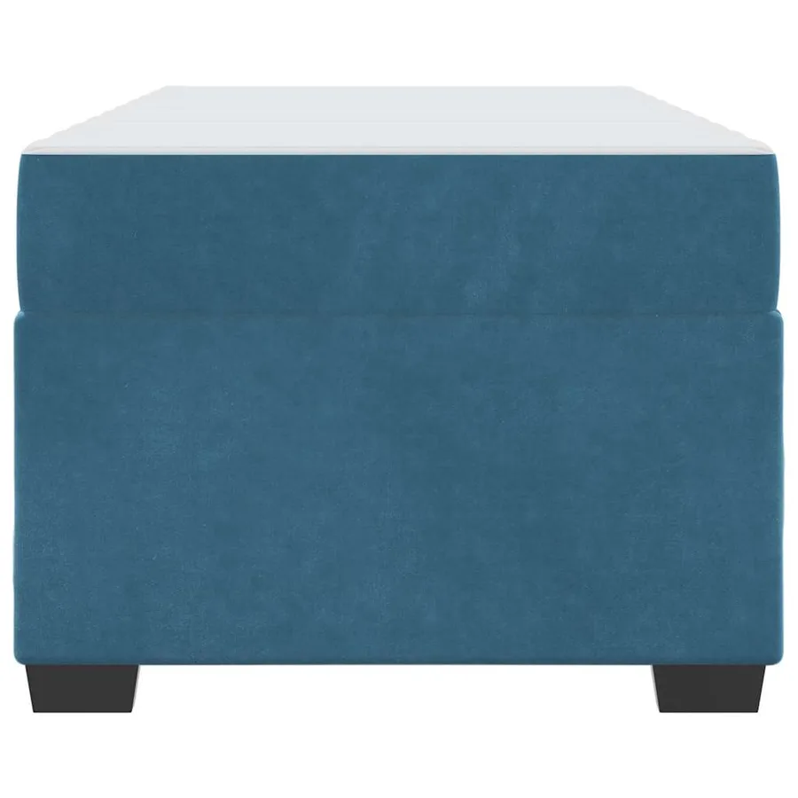 Cadre de lit avec matelas Bleu foncé 100 x 200 cm tissu - 5