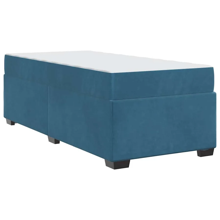 Cadre de lit avec matelas Bleu foncé 100 x 200 cm tissu - 7