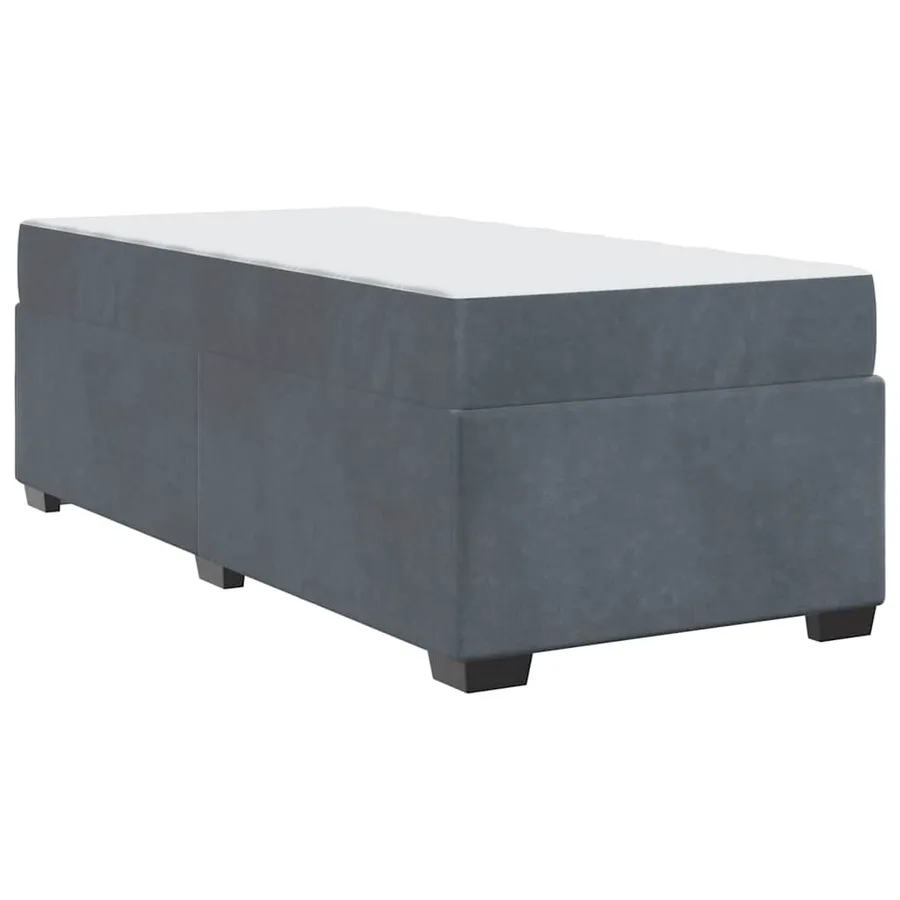 Cadre de lit avec matelas Gris foncé 80 x 200 cm tissu - 7
