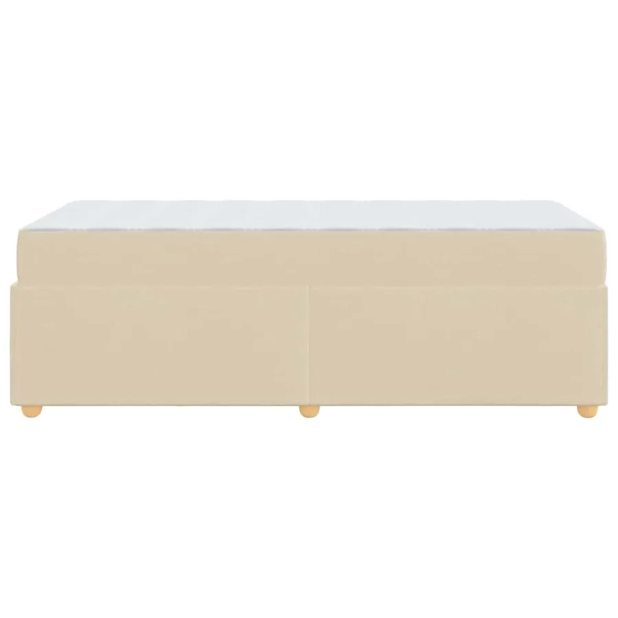 Cadre de lit avec matelas Crème 90 x 200 cm tissu - 6