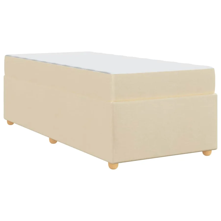 Cadre de lit avec matelas Crème 90 x 200 cm tissu - 7