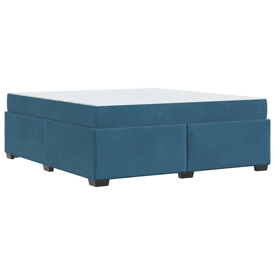 Cadre de lit avec matelas Bleu foncé 180 x 200 cm tissu - 7