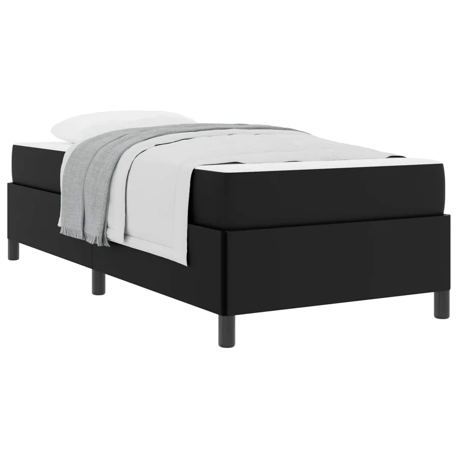 Cadre de lit avec matelas Noir 90 x 190 cm tissu - 3
