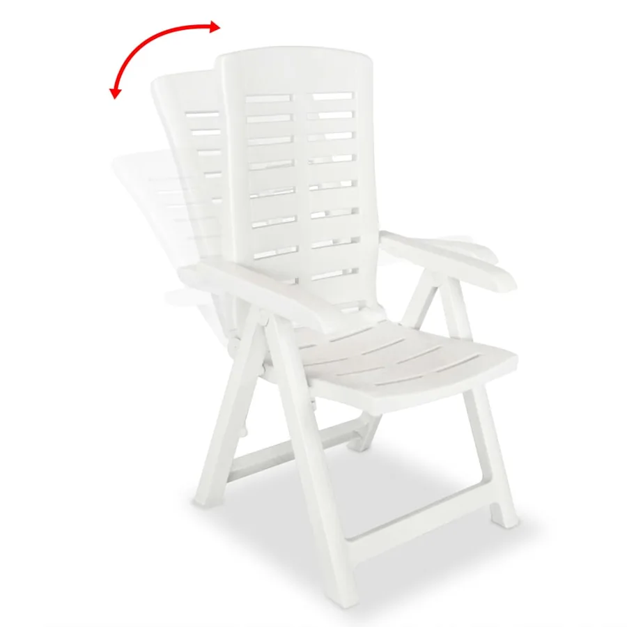 lot de 2 Chaises inclinables de jardin Plastique Blanc - 2