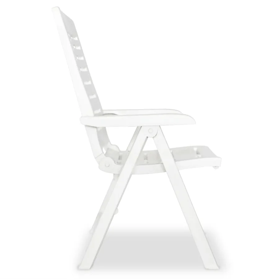 lot de 2 Chaises inclinables de jardin Plastique Blanc - 4