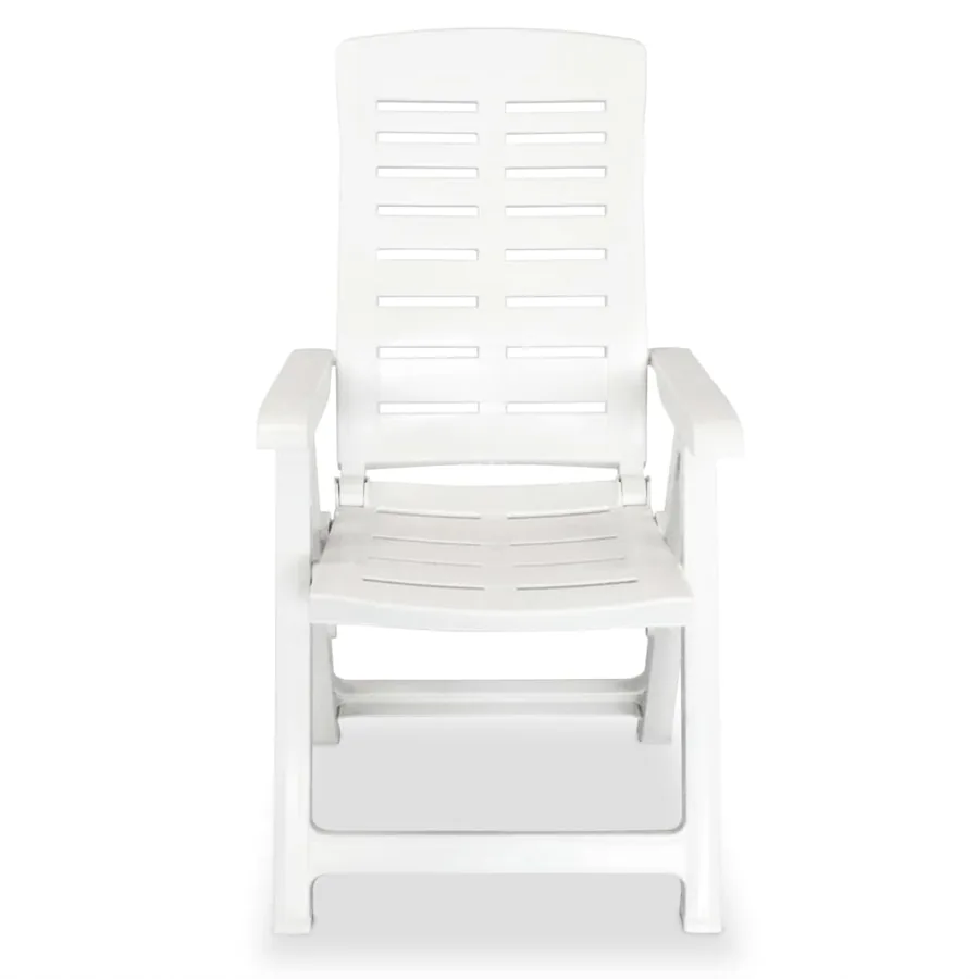 lot de 2 Chaises inclinables de jardin Plastique Blanc - 5