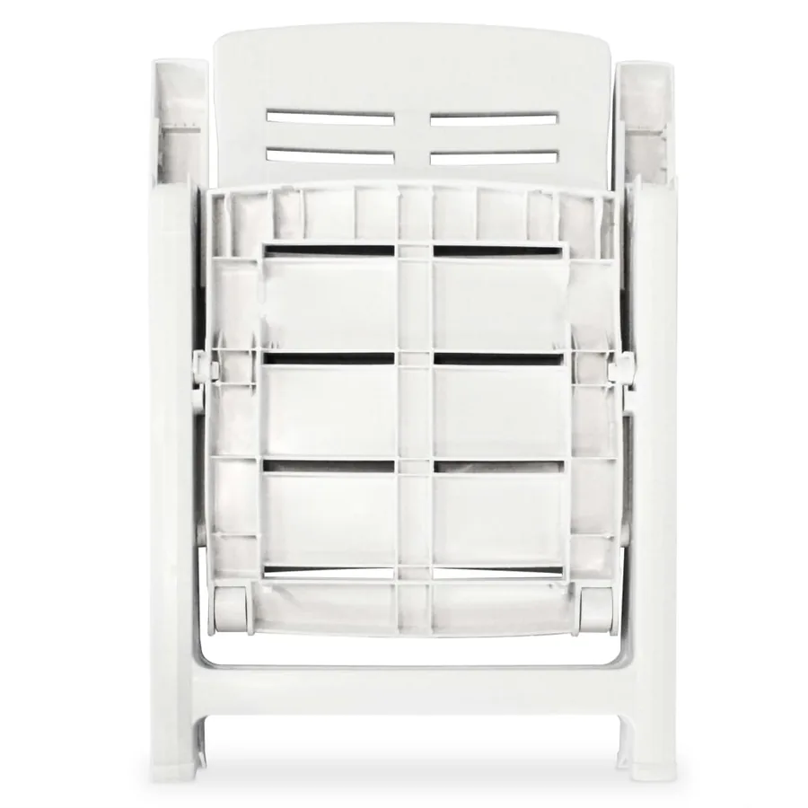 lot de 2 Chaises inclinables de jardin Plastique Blanc - 6