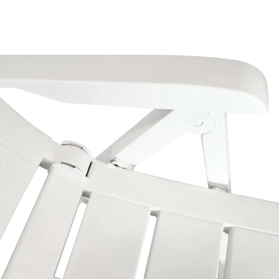 lot de 2 Chaises inclinables de jardin Plastique Blanc - 7
