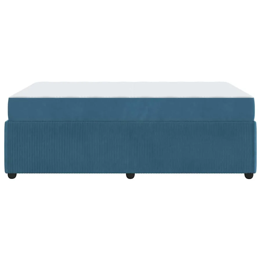 Cadre de lit avec matelas Bleu 120 x 190 cm tissu - 6