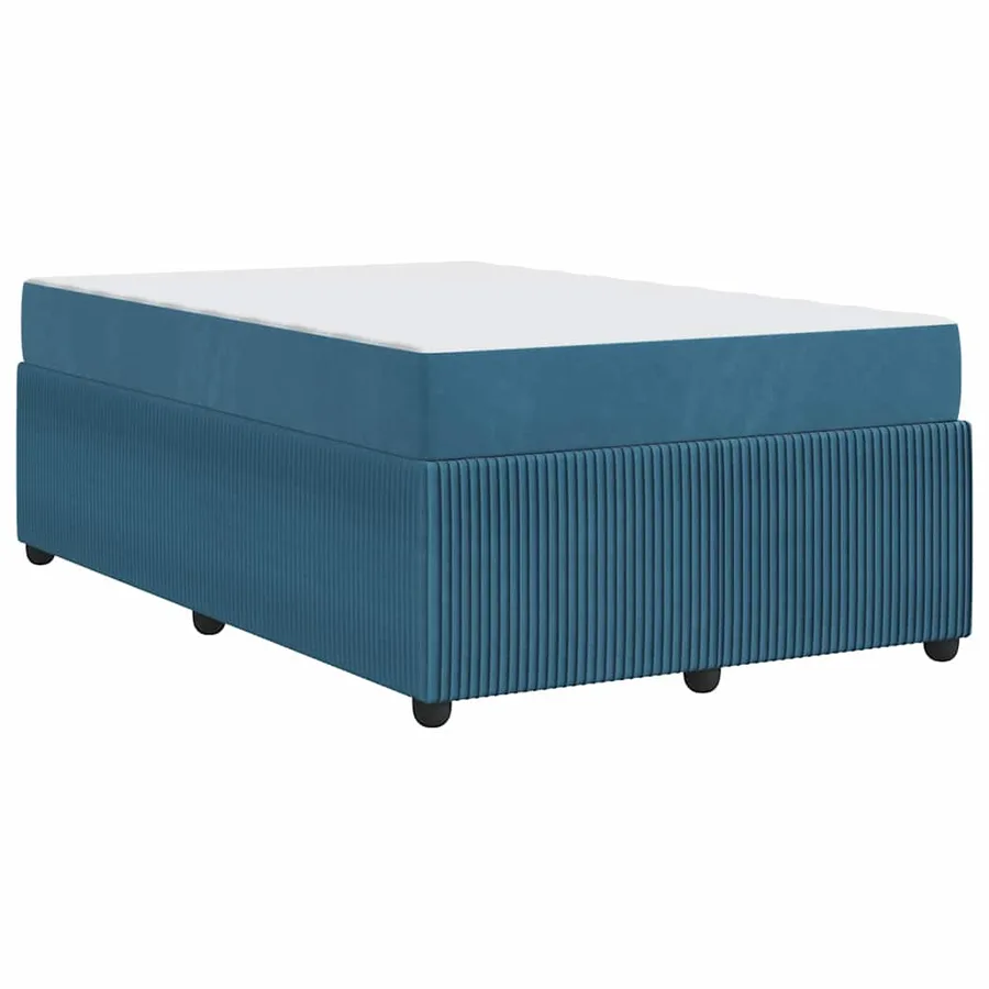 Cadre de lit avec matelas Bleu 120 x 190 cm tissu - 7
