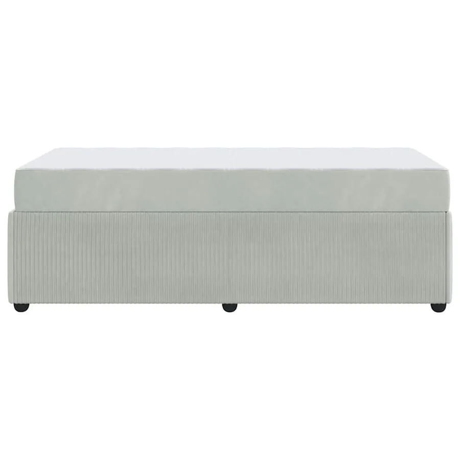 Cadre de lit avec matelas Gris clair 80 x 200 cm tissu - 7