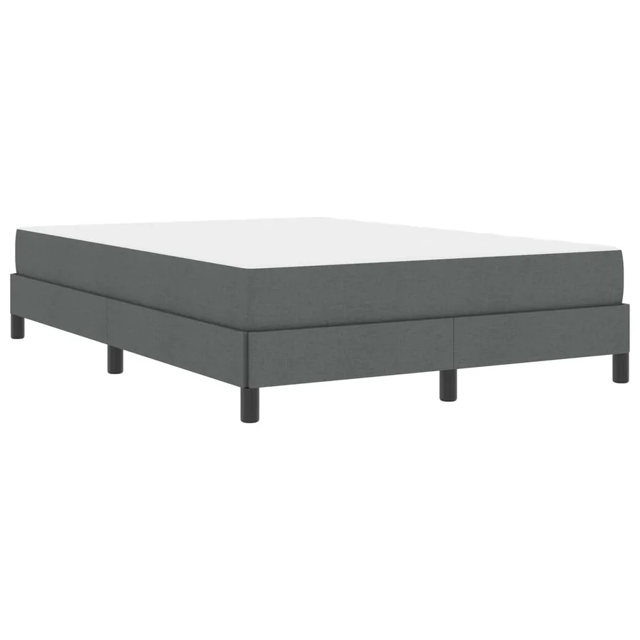 Lit à ressorts avec matelas Gris foncé 160 x 200 cm tissu - 4