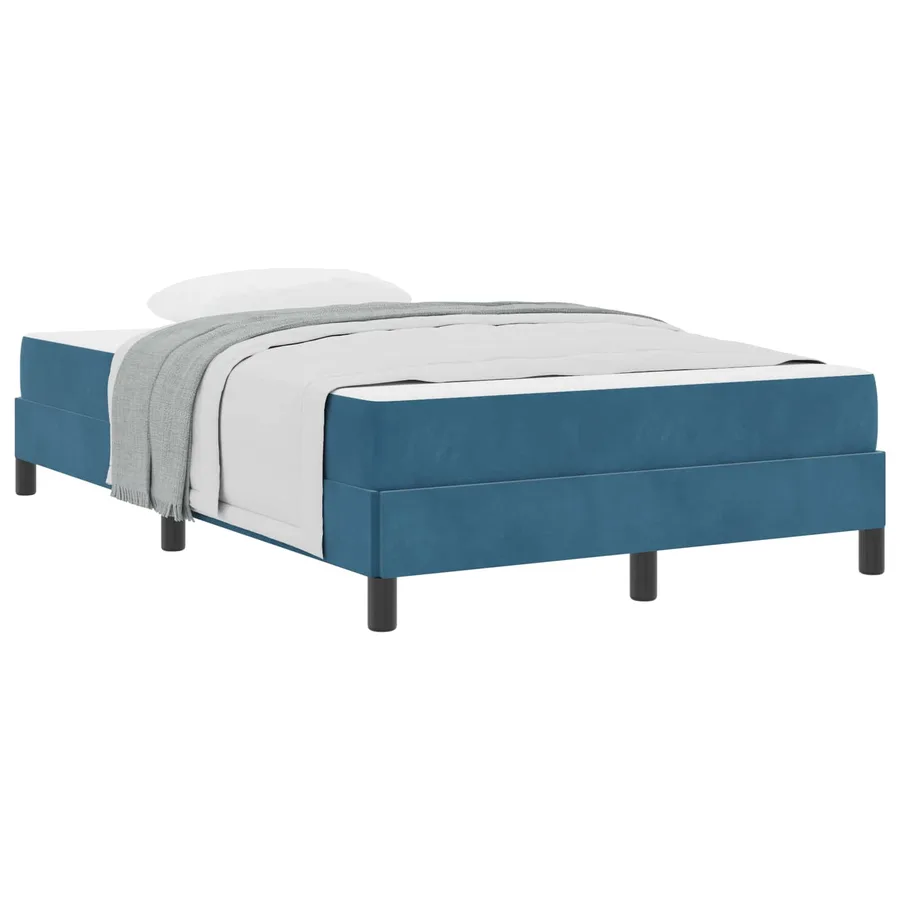 Lit à ressorts avec matelas Bleu foncé 120 x 200 cm tissu - 2