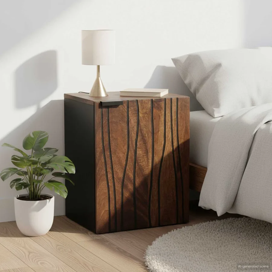 Meuble de Lavabo de Salle de Bain Noyer 38 x 33,5 x 48 cm